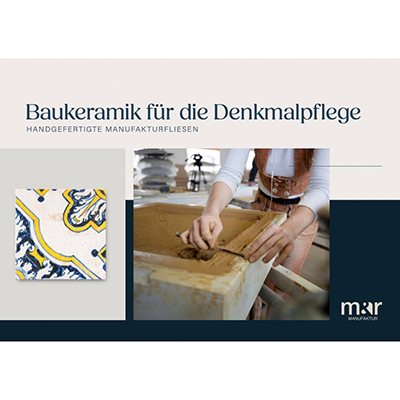 Cover of the brochure Architectural ceramics for heritage conservation