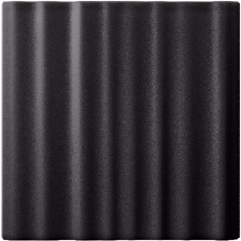 Quadratische, strukturierte Fliese Basil in schwarz